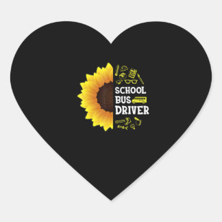 Sticker Cœur drôle tournesol-école chauffeur de bus retour à l'