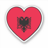 Sticker Coeur du drapeau albanais (Devant)