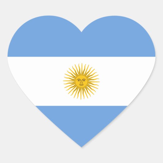 Sticker Coeur du drapeau argentin (Devant)