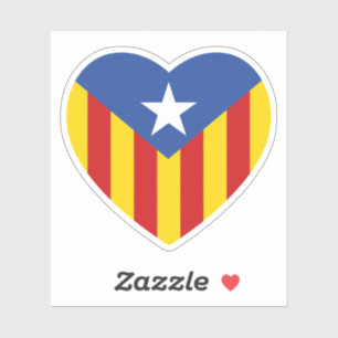 Sticker Coeur du drapeau catalan