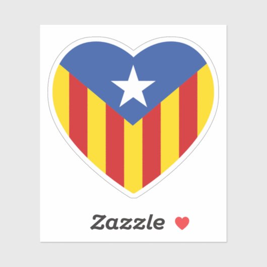 Sticker Coeur du drapeau catalan (Feuille)