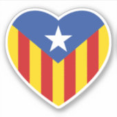Sticker Coeur du drapeau catalan (Devant)