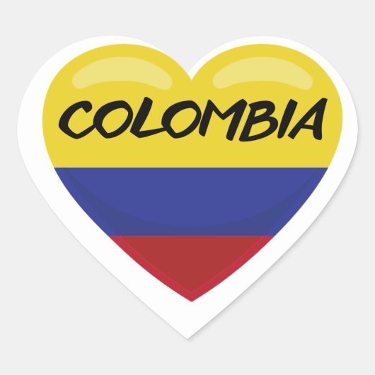 Sticker Coeur du drapeau colombien (Devant)