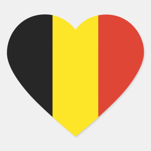 Sticker Coeur du drapeau de Belgique (Devant)