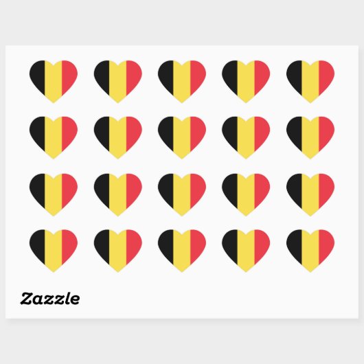 Sticker Coeur du drapeau de Belgique (Feuille)