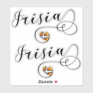 Sticker Coeur du drapeau de la Frise, Frisians