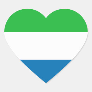 Sticker Coeur du drapeau de la Sierra Leone
