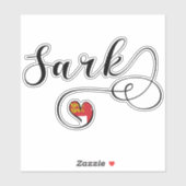 Sticker Coeur du drapeau de l'arche, Îles Anglo-Normandes (Feuille)