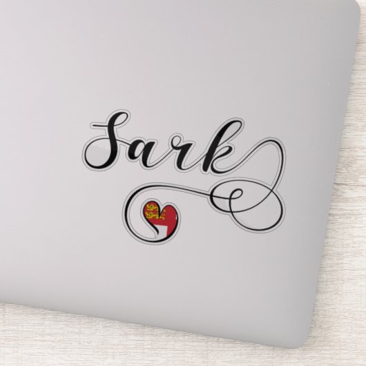 Sticker Coeur du drapeau de l'arche, Îles Anglo-Normandes (Détail)