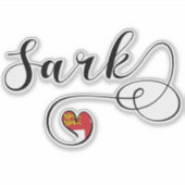 Sticker Coeur du drapeau de l'arche, Îles Anglo-Normandes (Devant)