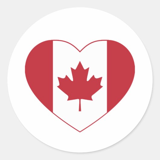 Sticker Coeur du drapeau du Canada (Devant)
