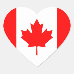 Sticker Coeur du drapeau du Canada
