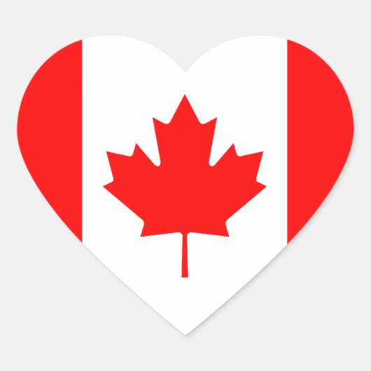 Sticker Coeur du drapeau du Canada (Devant)
