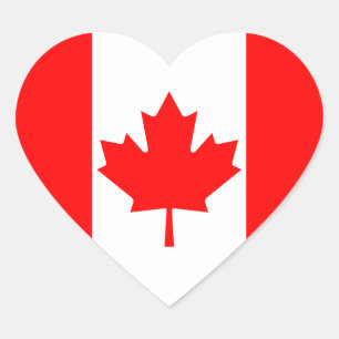 Sticker Coeur du drapeau du Canada