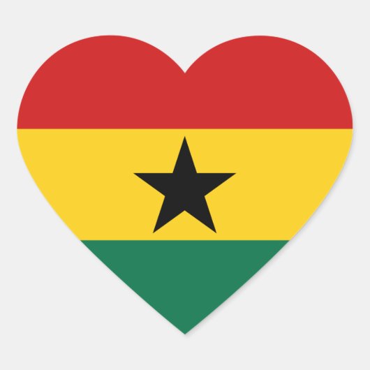 Sticker Coeur du drapeau du Ghana (Devant)