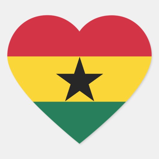 Sticker Coeur du drapeau du Ghana (Devant)