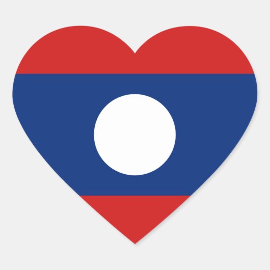 Sticker Coeur du drapeau du Laos (Devant)
