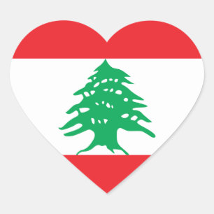 Sticker Coeur du drapeau du Liban