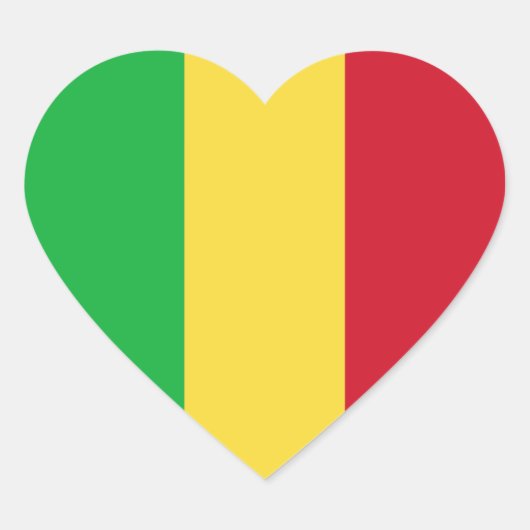 Sticker Coeur du drapeau du Mali (Devant)