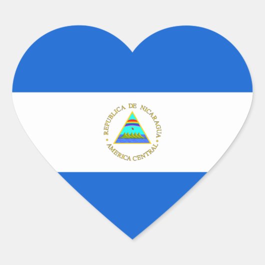 Sticker Coeur du drapeau du Nicaragua (Devant)