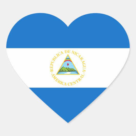 Sticker Coeur du drapeau du Nicaragua (Devant)