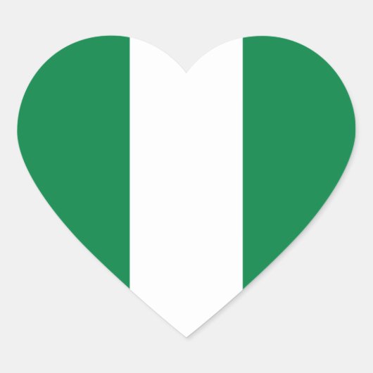 Sticker Coeur du drapeau du Nigeria (Devant)