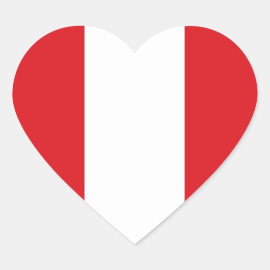Sticker Coeur du drapeau du Pérou (Devant)