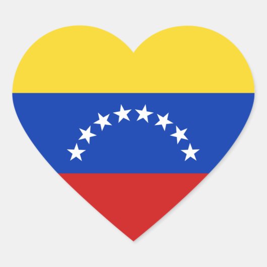 Sticker Coeur du drapeau du Venezuela (Devant)