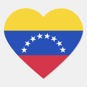 Sticker Coeur du drapeau du Venezuela