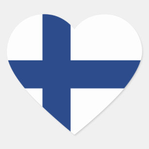 Sticker Coeur du drapeau finlandais