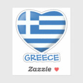 Sticker Coeur du drapeau grec (Feuille)