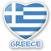 Sticker Coeur du drapeau grec (Devant)