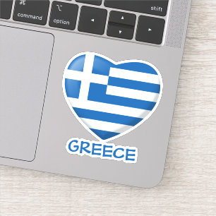 Sticker Coeur du drapeau grec