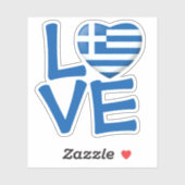 Sticker Coeur du drapeau grec (Feuille)