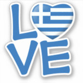 Sticker Coeur du drapeau grec (Devant)