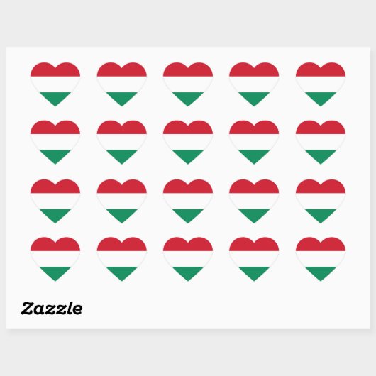Sticker Coeur du drapeau hongrois (Feuille)