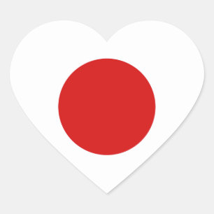 Sticker Coeur du drapeau japonais