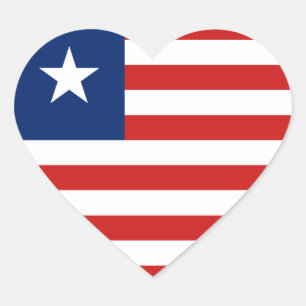 Sticker Coeur du drapeau libérien