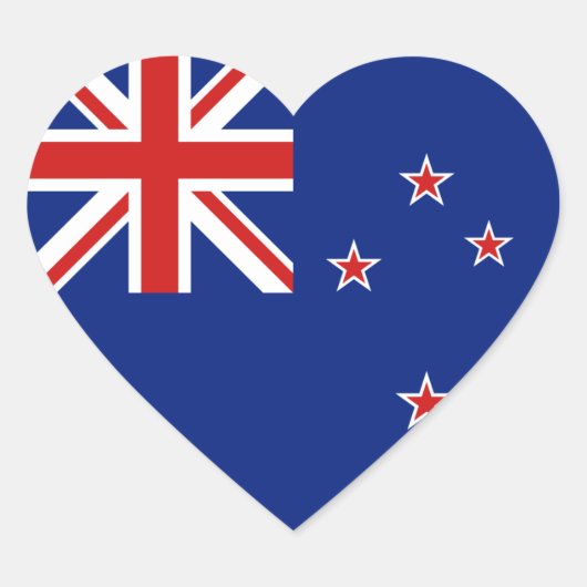Sticker Coeur du drapeau néo-zélandais (Devant)