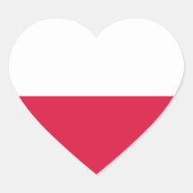 Sticker Coeur du drapeau polonais