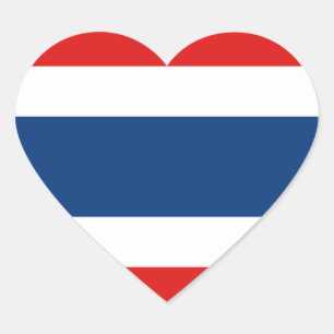 Sticker Coeur du drapeau thaïlandais