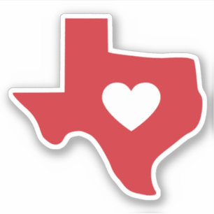 Sticker Coeur du Texas State Personnalisable Die Cut Stick