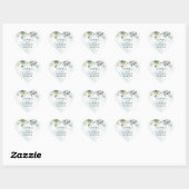 Sticker Cœur Dusty Blue Eucalyptus Vert Mariage Succulent (Feuille)