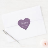 Sticker Cœur Dusty Purple Coeur Mariage Simple Élégant Script (Enveloppe)