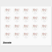 Sticker Cœur Dusty Rose & Ivory Floral Beau Mariage (Feuille)