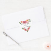 Sticker Cœur Dusty Rose | Mariage floral rose pâle (Enveloppe)