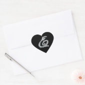 Sticker Cœur E Script Faux-"Diamant" (Enveloppe)