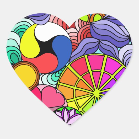 Sticker Cœur Earth Mandala Heart (Devant)