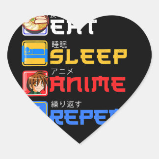 Sticker Cœur Eat Sleep Anime Repeat Venin Idea Cosplayer