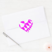 Sticker Cœur Echelles roses et blanches (Enveloppe)